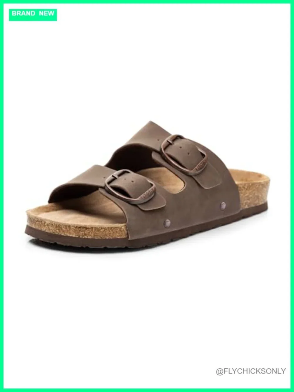Women's Flat Sandals with Cork Footbed Arch Support Slide Slippers